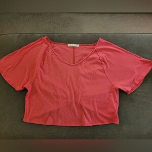 We The Free Short Sleeve Crop Top Pink